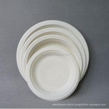 Environmental Biodegradable Disposable Plastic Cornstarch Round Plates